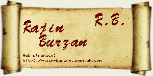 Rajin Burzan vizit kartica